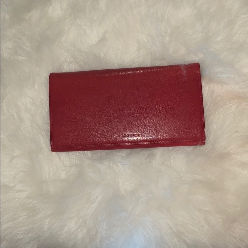Burberry Red Leather Wallet